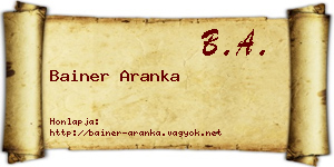 Bainer Aranka névjegykártya